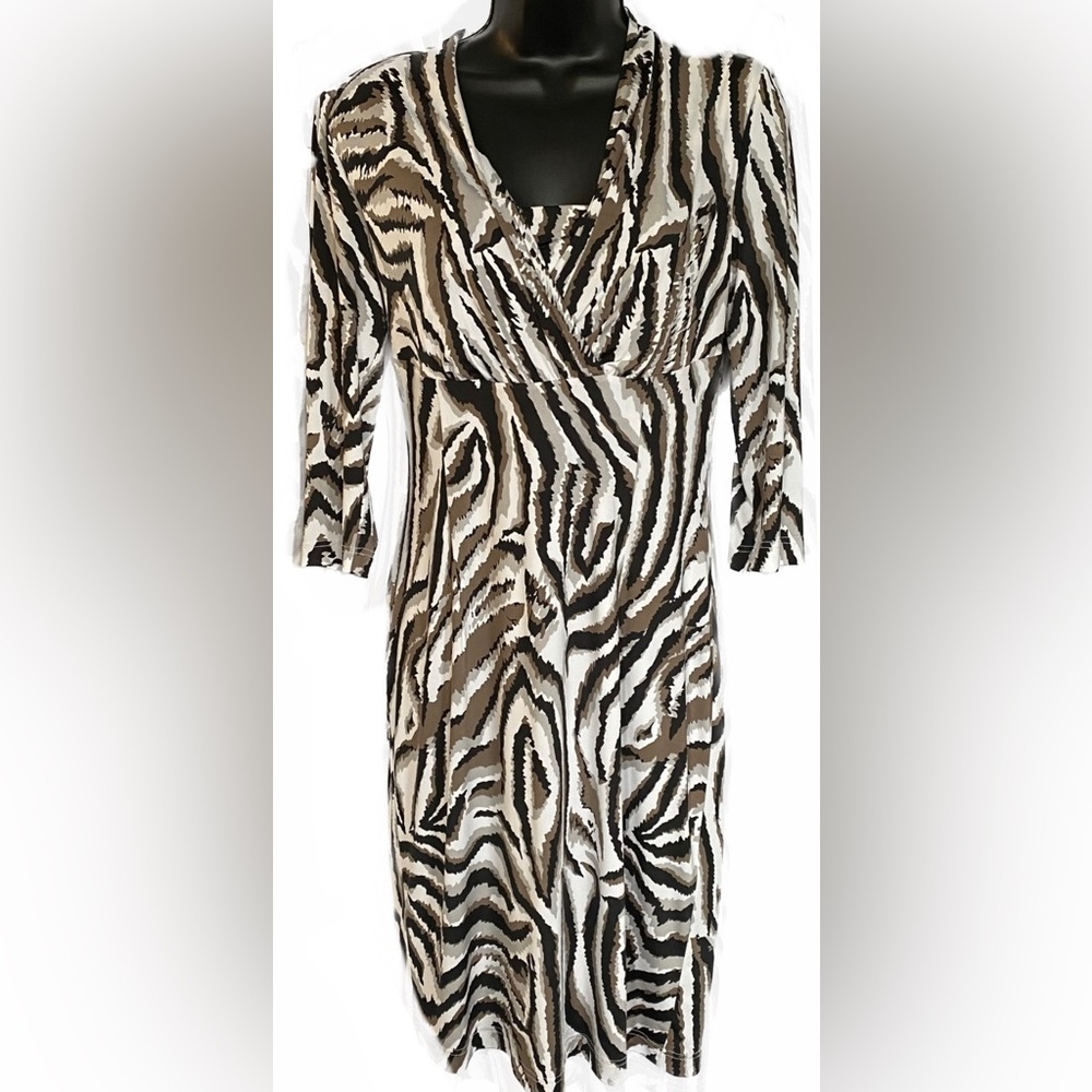 J.Ribkoff BRN/BLK/WHT Lined Dress, 8 Spring Sale